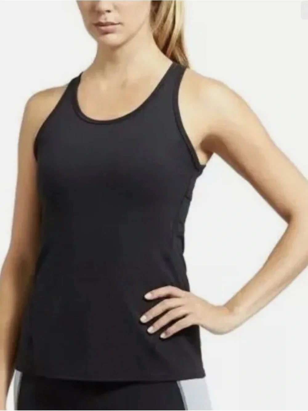 Athleta Mesh Yoga Inversion Tank Black Medium